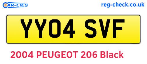 YY04SVF are the vehicle registration plates.