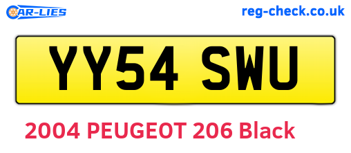 YY54SWU are the vehicle registration plates.