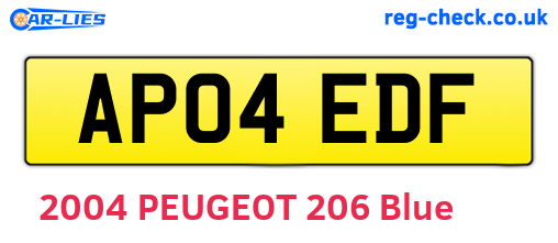 AP04EDF are the vehicle registration plates.