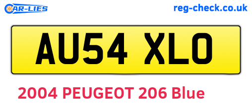 AU54XLO are the vehicle registration plates.