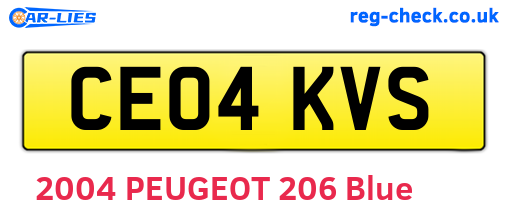 CE04KVS are the vehicle registration plates.