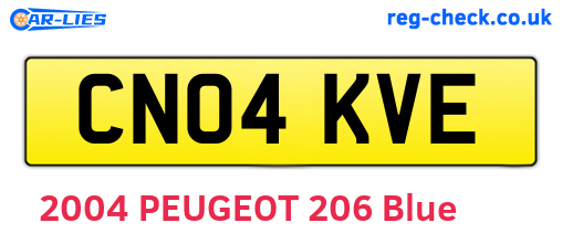 CN04KVE are the vehicle registration plates.