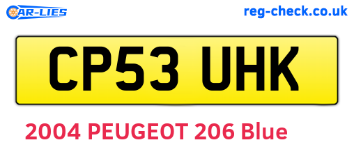 CP53UHK are the vehicle registration plates.