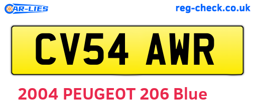 CV54AWR are the vehicle registration plates.