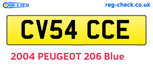 CV54CCE are the vehicle registration plates.