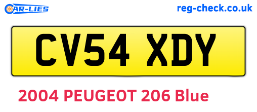 CV54XDY are the vehicle registration plates.