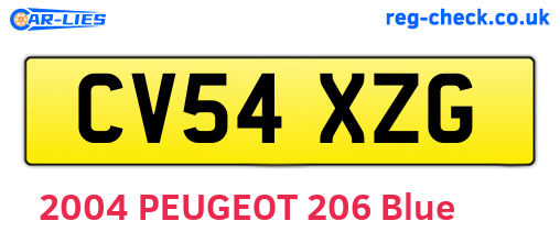 CV54XZG are the vehicle registration plates.