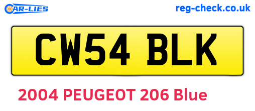 CW54BLK are the vehicle registration plates.