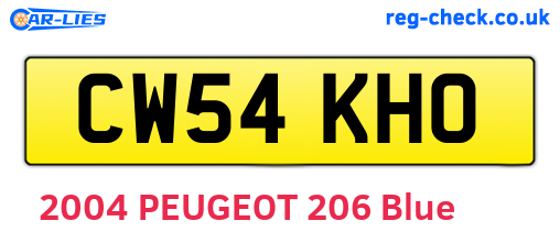 CW54KHO are the vehicle registration plates.
