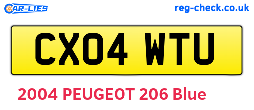 CX04WTU are the vehicle registration plates.