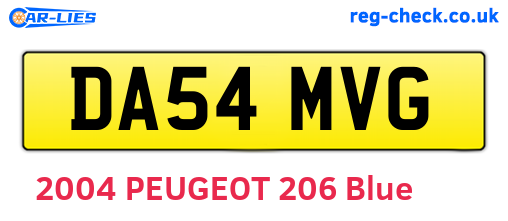 DA54MVG are the vehicle registration plates.