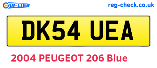 DK54UEA are the vehicle registration plates.