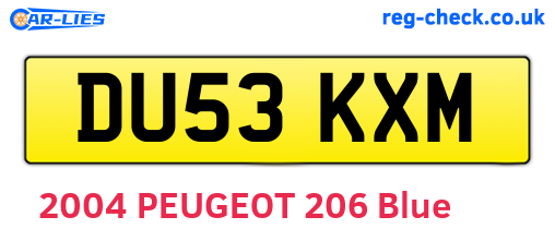 DU53KXM are the vehicle registration plates.