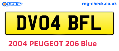 DV04BFL are the vehicle registration plates.