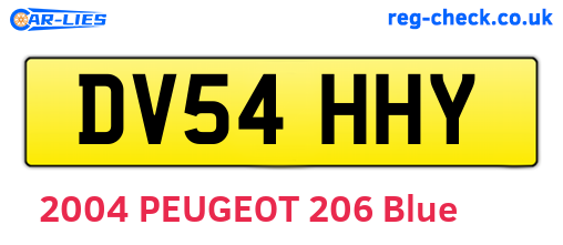 DV54HHY are the vehicle registration plates.