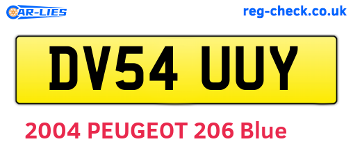 DV54UUY are the vehicle registration plates.
