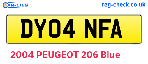 DY04NFA are the vehicle registration plates.