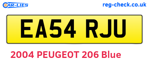 EA54RJU are the vehicle registration plates.