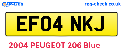 EF04NKJ are the vehicle registration plates.