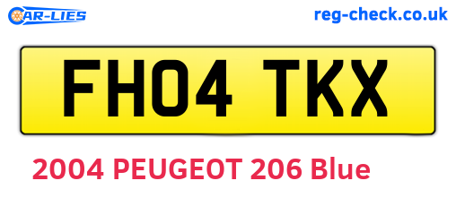 FH04TKX are the vehicle registration plates.