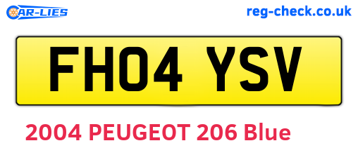 FH04YSV are the vehicle registration plates.