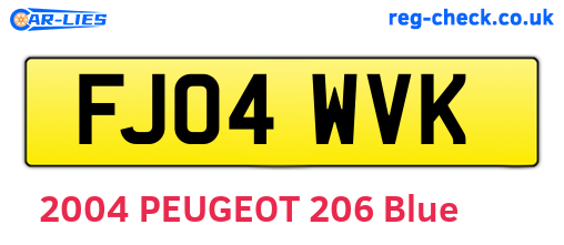FJ04WVK are the vehicle registration plates.