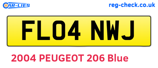 FL04NWJ are the vehicle registration plates.