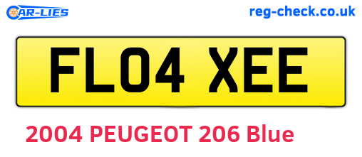 FL04XEE are the vehicle registration plates.
