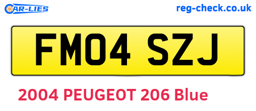 FM04SZJ are the vehicle registration plates.