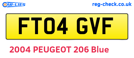 FT04GVF are the vehicle registration plates.