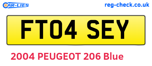 FT04SEY are the vehicle registration plates.