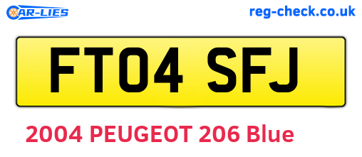 FT04SFJ are the vehicle registration plates.