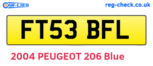 FT53BFL are the vehicle registration plates.
