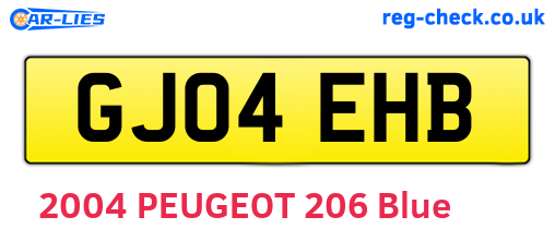 GJ04EHB are the vehicle registration plates.