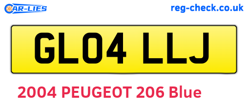 GL04LLJ are the vehicle registration plates.