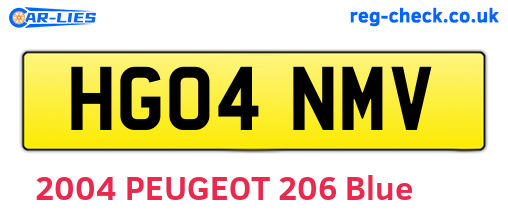 HG04NMV are the vehicle registration plates.
