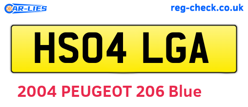 HS04LGA are the vehicle registration plates.