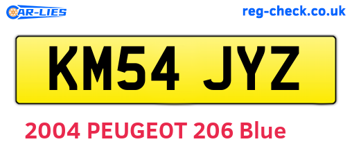 KM54JYZ are the vehicle registration plates.