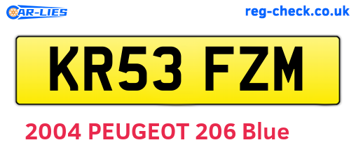 KR53FZM are the vehicle registration plates.