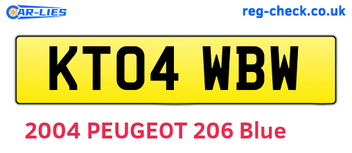 KT04WBW are the vehicle registration plates.