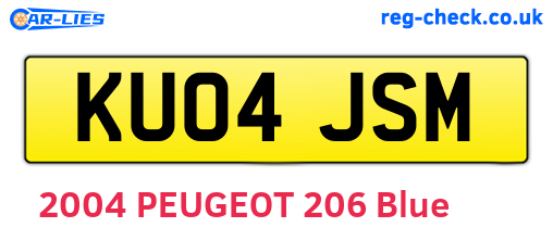 KU04JSM are the vehicle registration plates.
