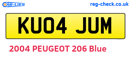 KU04JUM are the vehicle registration plates.
