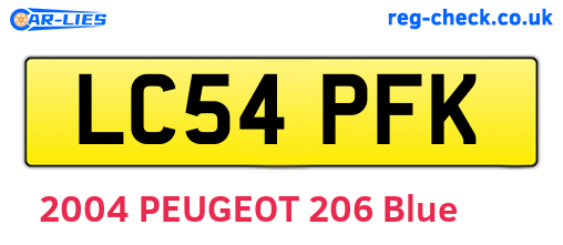 LC54PFK are the vehicle registration plates.