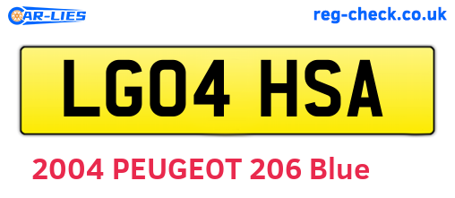 LG04HSA are the vehicle registration plates.