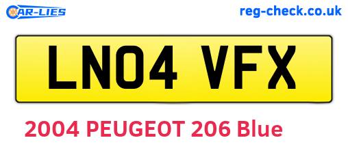 LN04VFX are the vehicle registration plates.