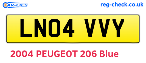 LN04VVY are the vehicle registration plates.