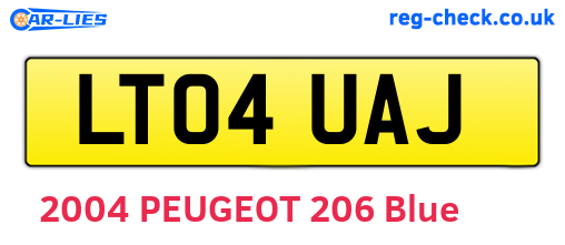 LT04UAJ are the vehicle registration plates.