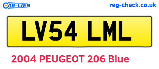 LV54LML are the vehicle registration plates.