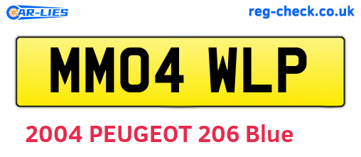 MM04WLP are the vehicle registration plates.