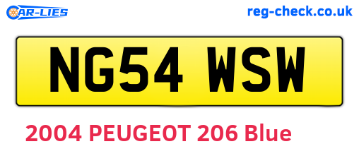 NG54WSW are the vehicle registration plates.